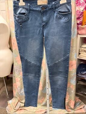 Cafe Denim Blue Moto Jeggings
